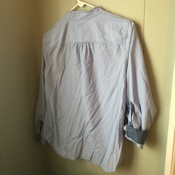 Talbots Textured Ruffle Neck Popover Shirt - Picture 4 of 4